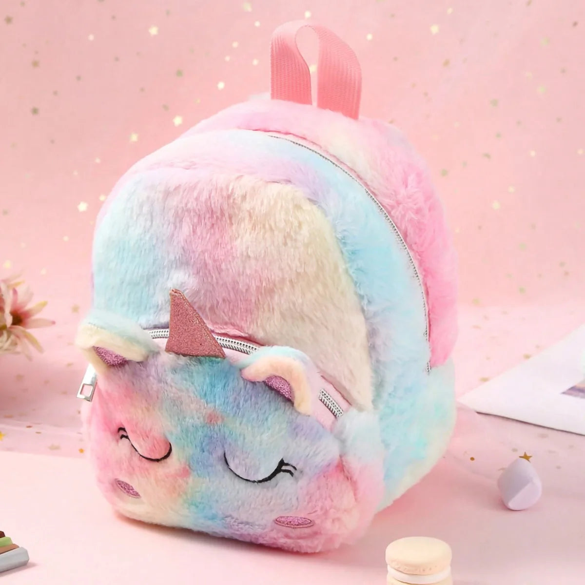 Cross-border new plush unicorn cartoon children's backpack backpack satchel cute girl small backpack schoolbag