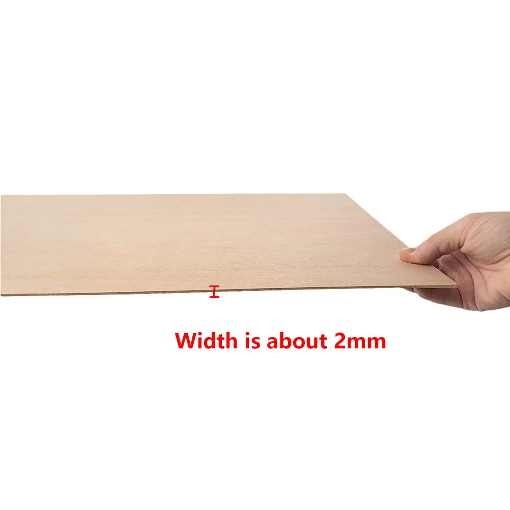 5pcs Unfinished Blank Wood Sheet DIY Craft Natural Rectangle Solid Wood Piece Art 2mm Thick Handmade Material Home Decor
