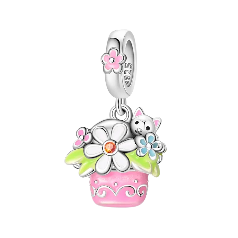 925 Silver Family Series Mother Daughter Splittable Heart Mom Charm Beads Fit Necklace Bracelet Mother's Day DIY Jewellery Gifts
