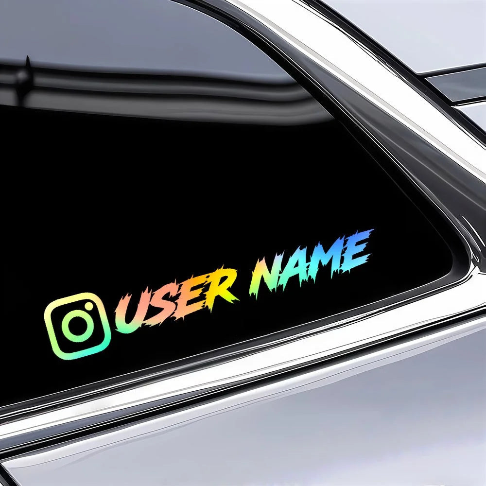 1PC Custom Car Sticker Instagram Cool Fonts Waterproof DIY Vehicle Window Motorcycle Bicycle Scooter Helmet Durable Vinyl Decals