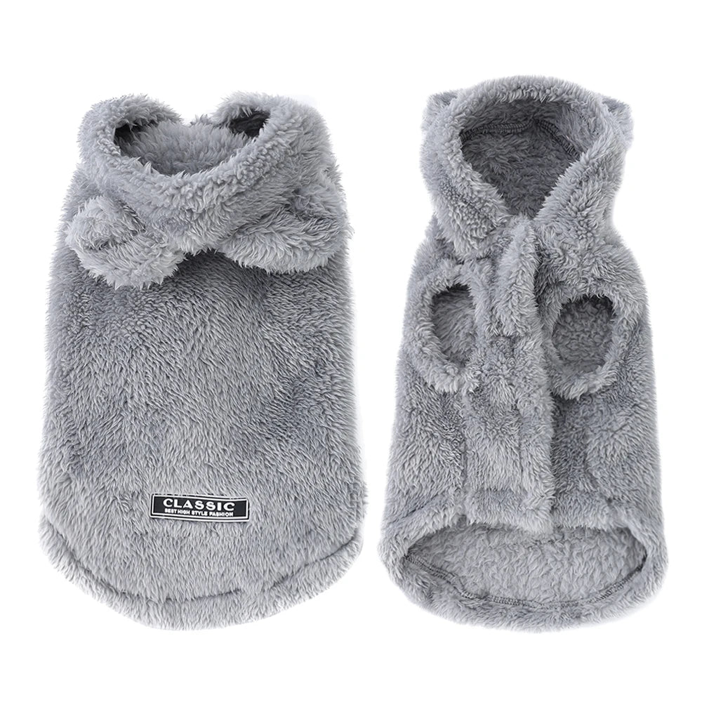 Pet Dog Soft Fleece Clothes Cute Hoodie Coat for Small Medium Dogs Cats Autumn Winter Puppy Hooded Jacket Sweater Pug Apparel