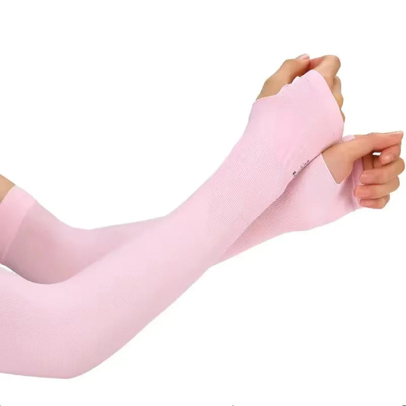 Ice Silk Cooling Arm Sleeves Summer UV Sun Protection Compression UPF 50+ for Women Volleyball Youth Sports