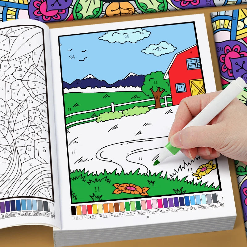 Color by Number for Adults Coloring Book 32 Pages Floral Mandala Design Stress Relief Relaxation Therapy Activity Book