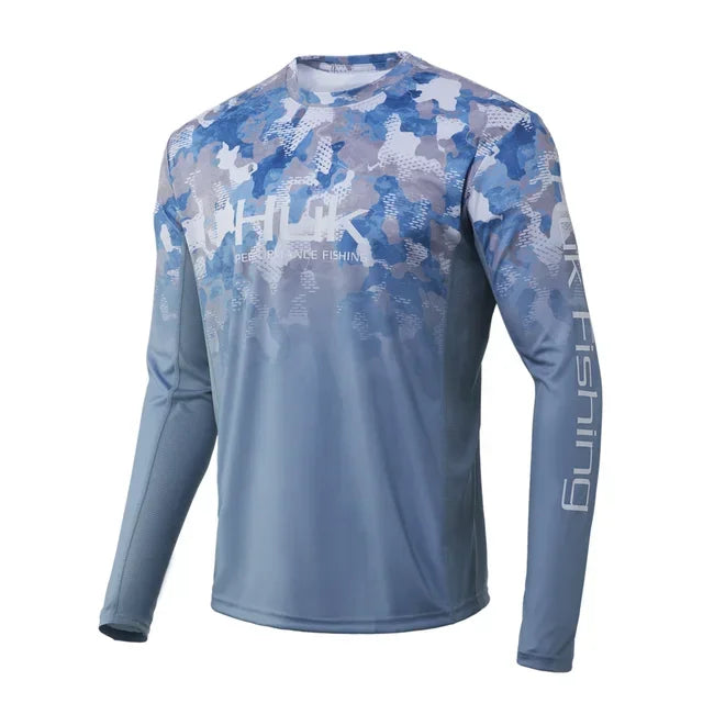HUK Fishing Shirt Long Sleeve Uv Protection Man Outdoor Summer Fishing Clothing Performance Jersey Men's Fishing Apparel UPF 50+