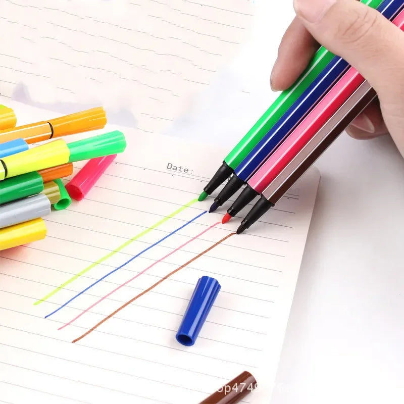 Children Painting 6/12 Non-toxic Water Color Pencil Washable Watercolor Pen Mark Painting for Kids Drawing Art Supplies