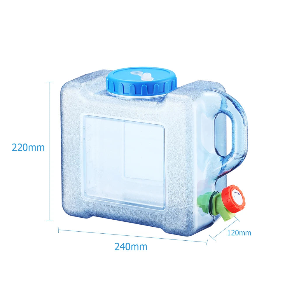 7.5/10/15L Drinking Water Container with Spigot Leakproof Camping Water Tank Large Capacity Water Storage Carrier for Hiking Car