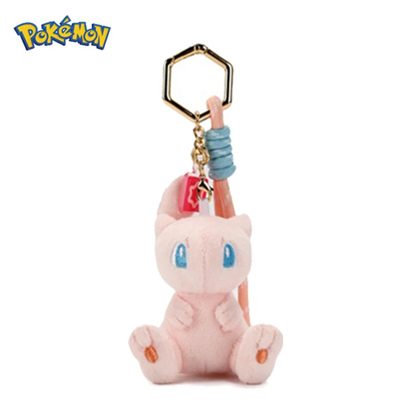 Original Anime Pokemon Kawaii Pikachu Keychain Gengar Mew Jigglypuff Mimikyu Stuffed Toy Cute Plush Keyring Doll Pendant Gift