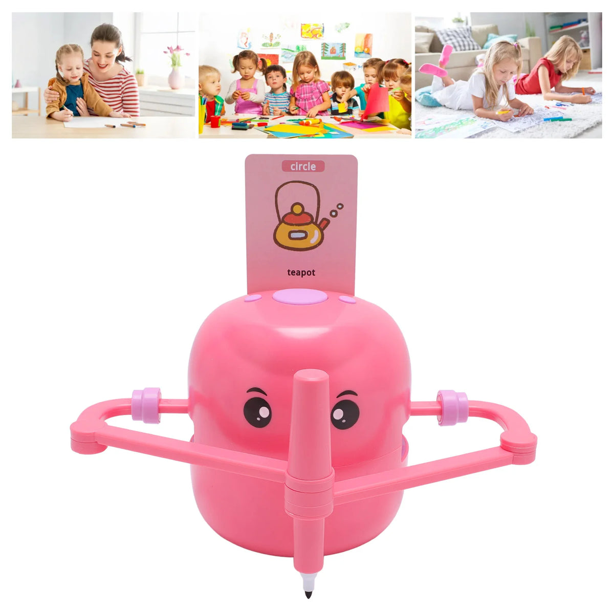 Smart Drawing Robot 2400mAh Automatic Painting Interactive Educational Toy Early Learning STEM Montessori Gift for Kids Children