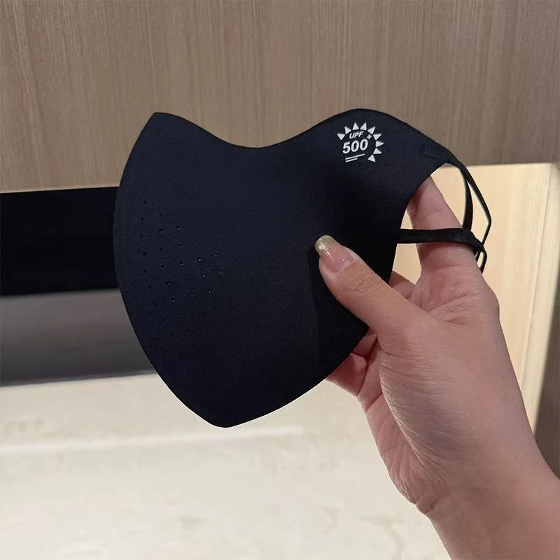 2026 Women Ice Silk Sunscreen Mask UPF50+ UV Protection Cooling Face Cover Large Fox Design Eye Protection Breathable Summer Out