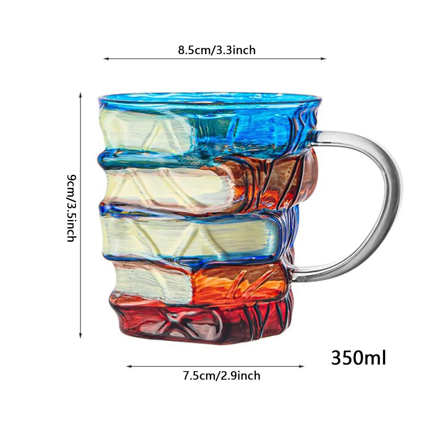 Book Coffee Mug Painted Book Coffee Cup Tea Mug Drinkware Tumbler Funny Decor Desk Accessories for Readers Women Librarian