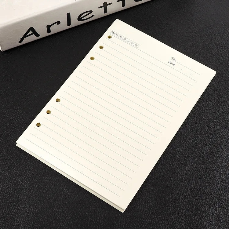 A5 A6 A7 Black White Loose Leaf Notebook Refill Spiral Binder Inner Page Grid Blank Line Diary Agenda PlannerSchool Stationery