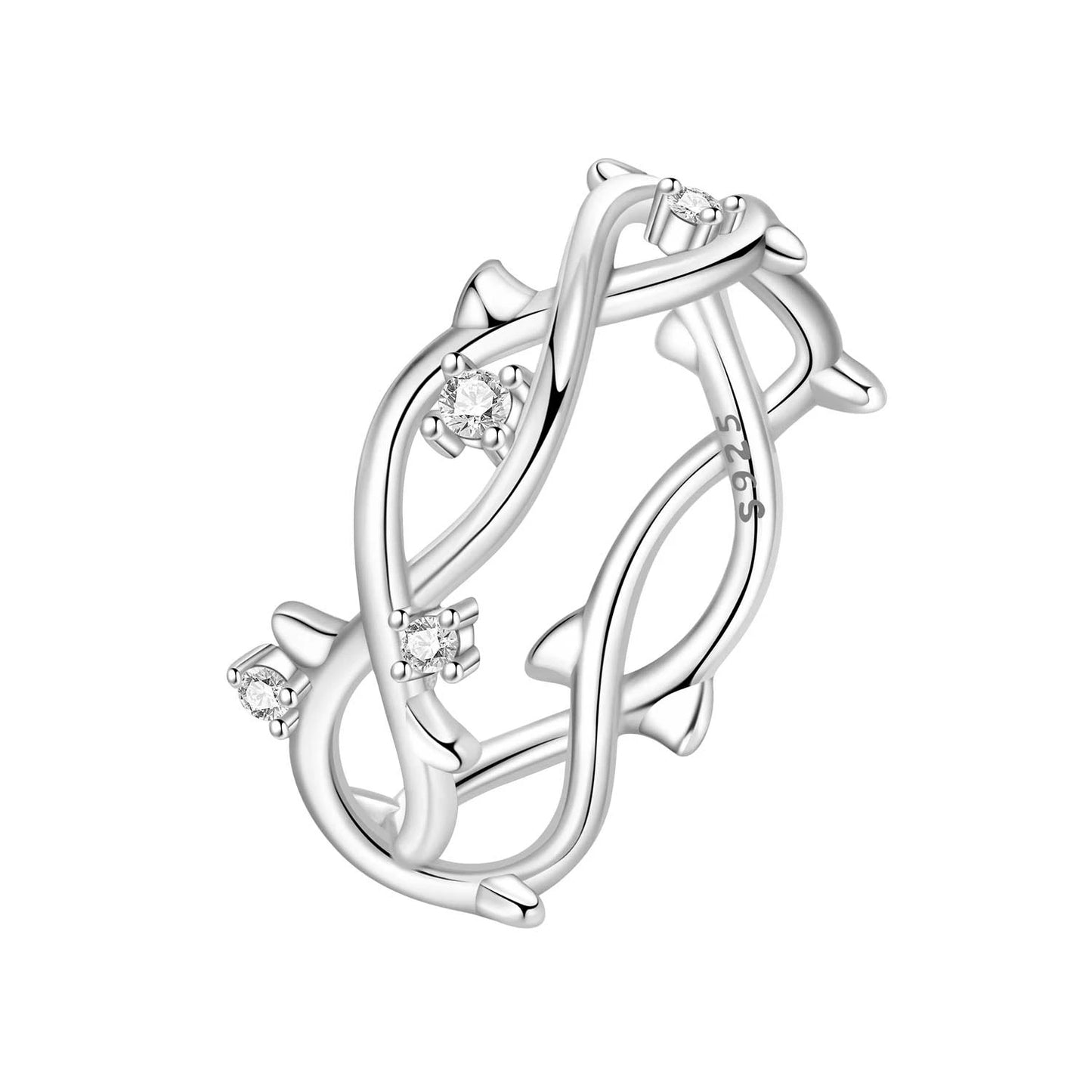Orstarry S925 Sterling Silver Double Layered Cross Closed Ring For Women Finger Ring Personality Jewelry Party Trendy Gifts