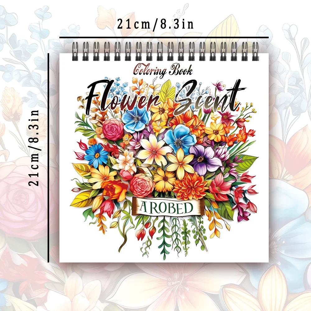 Adult coloring book - 30 Sheets women's spiral coloring book, 8.3x 8.3 inches, drawing book, birthday gift, holiday party gift
