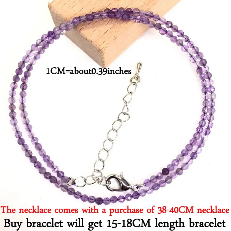 Mini -Faceted Gem Beads Necklaces For Women Natural Stone Chokers Agate garnet pearl Chain Handmade bracelet Yoga Jewelry Female