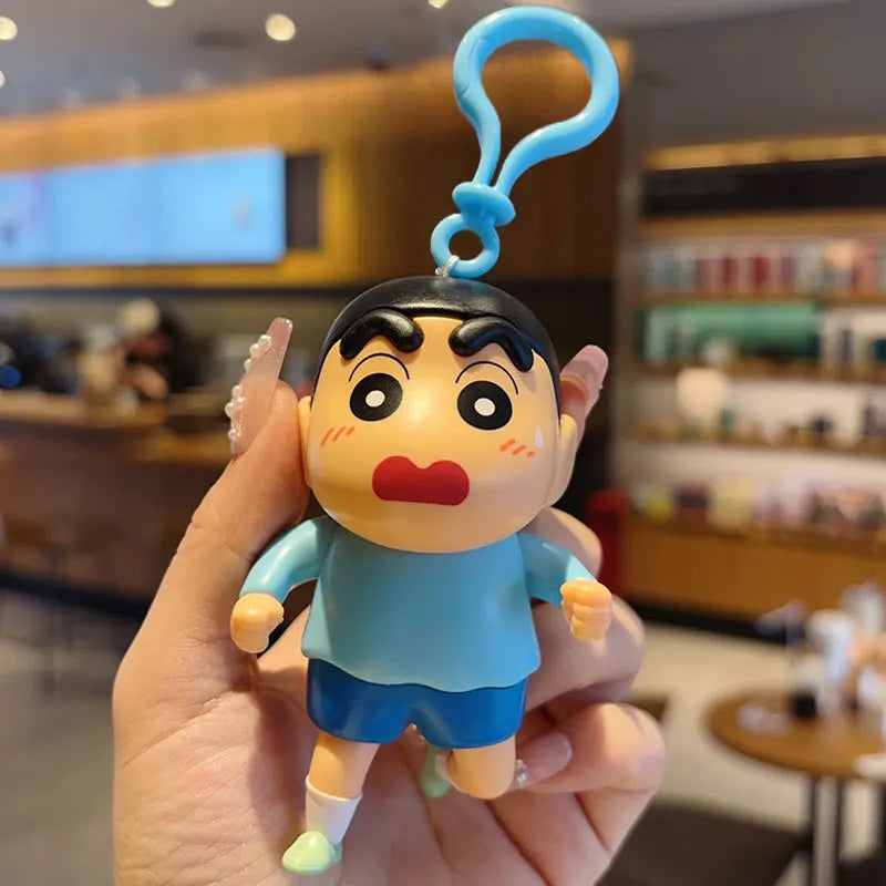 Kawaii Anime Crayon Shin-Chan Keychain Lovely Cartoon Car Key Ring Backpack Pendant Schoolbag Kids Charm Gifts for Friends