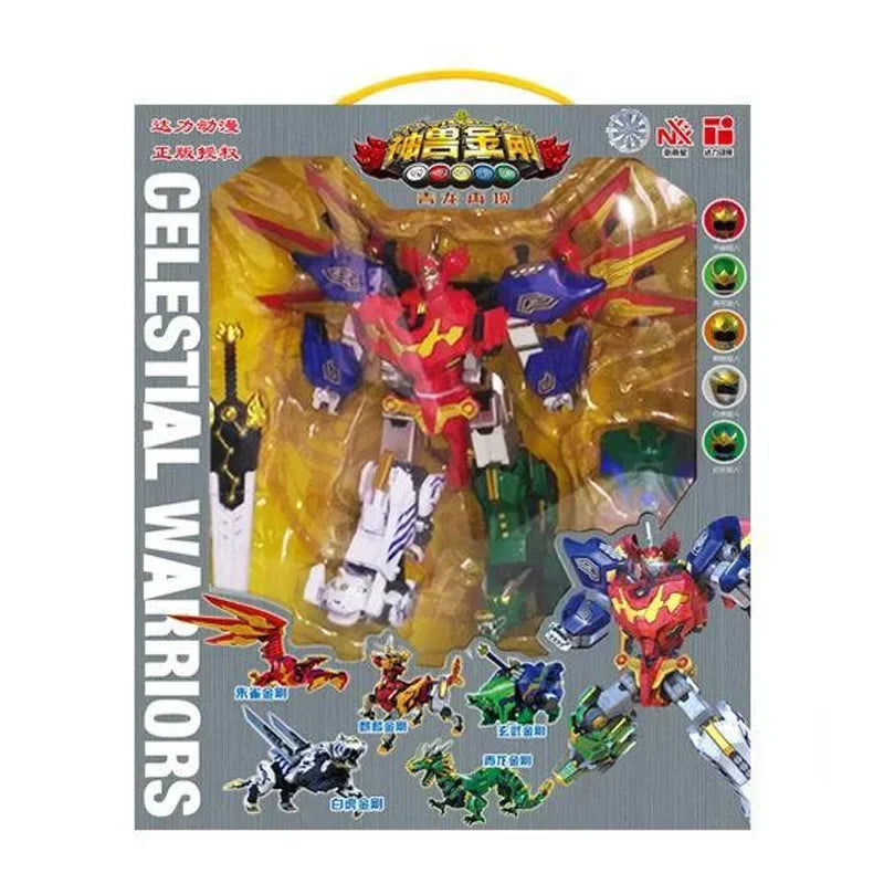 Mighty Morphin Dinosaur Rangers Transformation Robot Super Sentai 5in1 Megazords Assembled Action Figure Collectiion Boys Gifts