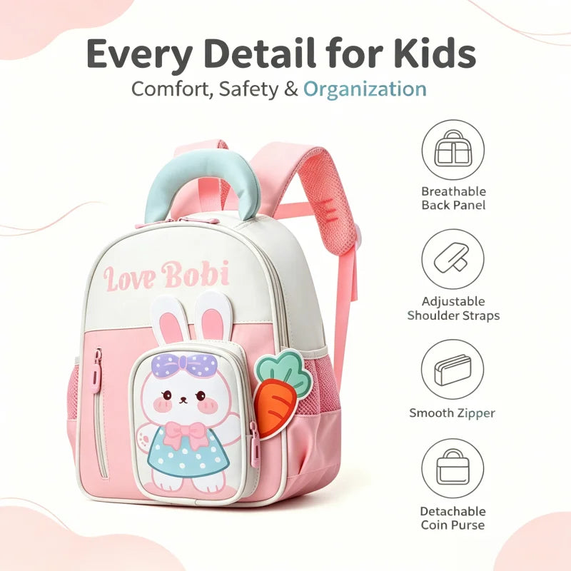 Children’s School Bag Waterproof Hard-Wearing Reflective Safe Shoulder Straps Detachable Breathable Spine-Supporting Rucksack