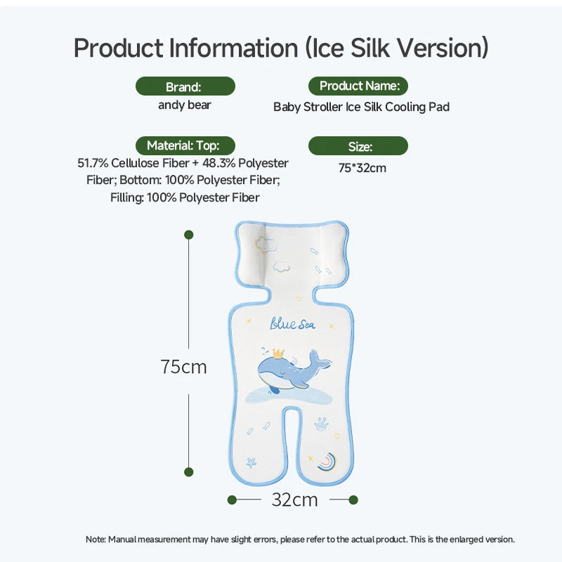 AIBEDILA Baby Stroller Cooling Pad Ice Silk Summer Seat Liner Mat Universal for Car Seat Stroller High Chair