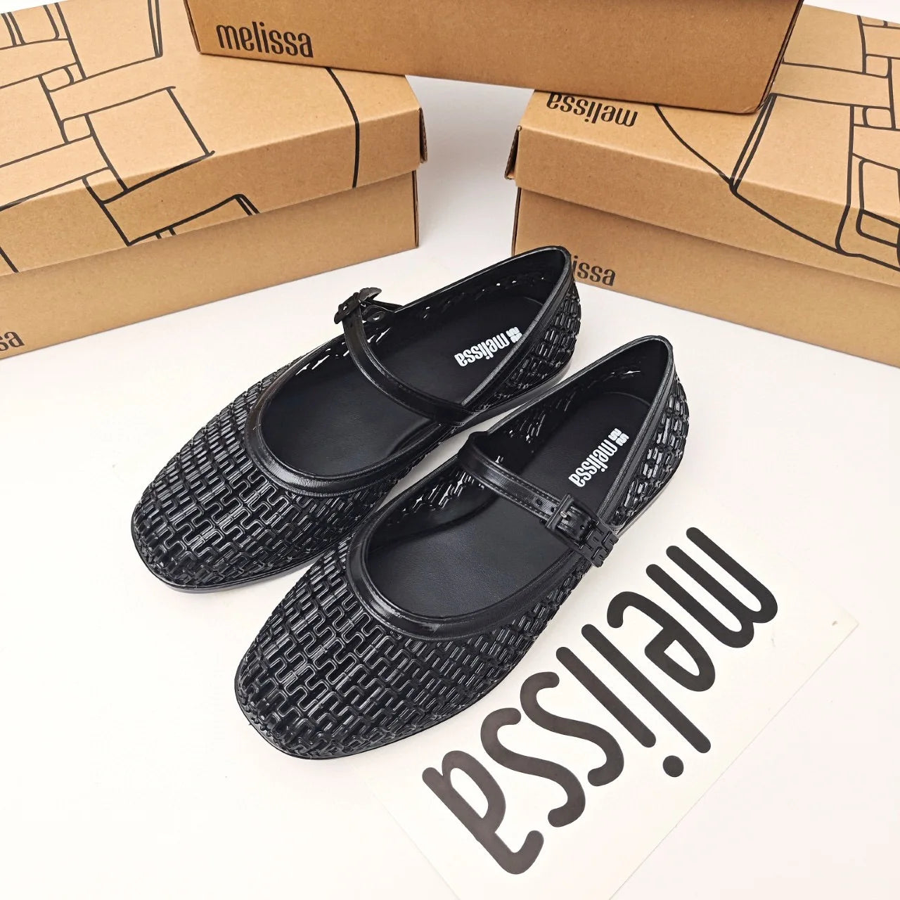 Melissa Women Flats Comfort Ballerina Shoes 2025 Summer New Shallow Mouth Non-slip Ladies Loafers Elegant Bowknot Women Single