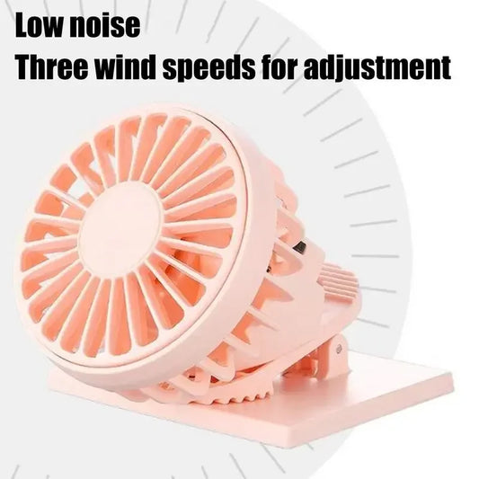 1pc Solar Powered Portable Hand Clip Fan USB Rechargeable Mini Fan Clip On Air Cooling Fan For Summer Outdoor Hiking Camping