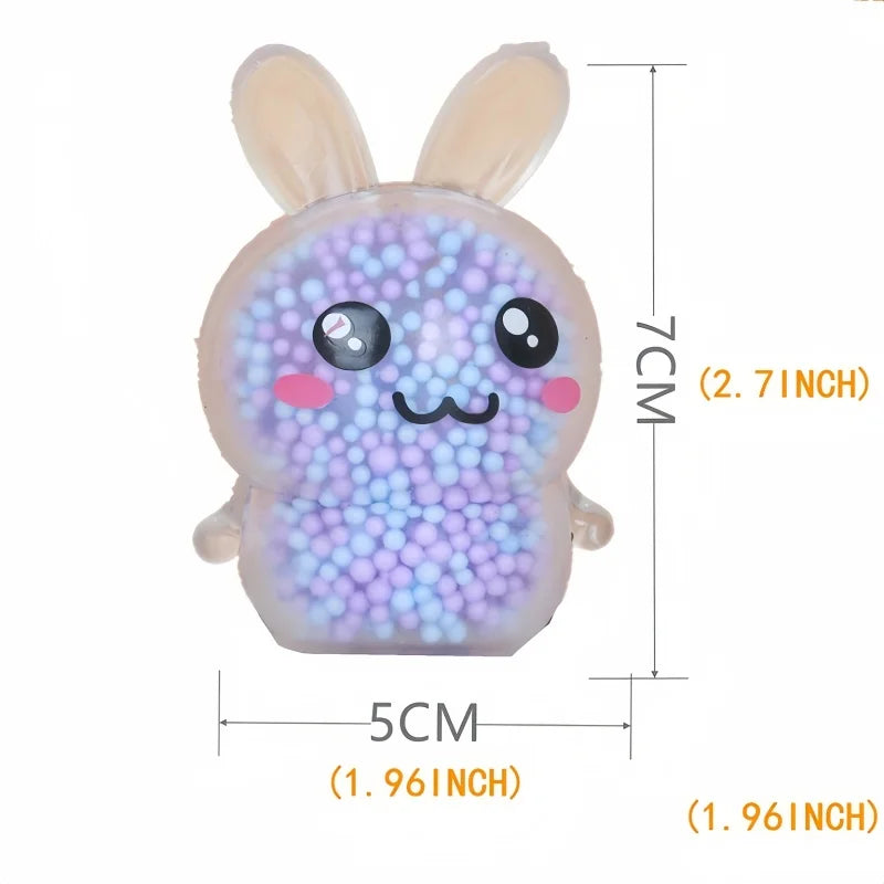 3PCS Squishy Bunny Stress Balls with Light Stress Relief Toy Girls Kids Fidget Toys Colorful Rabbit for Easter Basket Stuffers