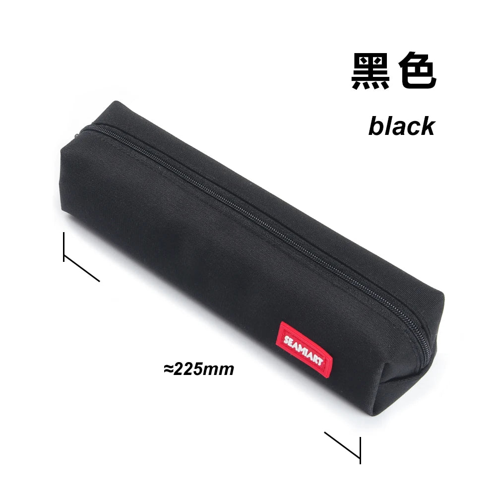 SeamiArt 1pc Small Solid Color Simple Zipper Kawai Pencil Case Mini Pen Bags Papeleria Stationery for School Office Suppliers