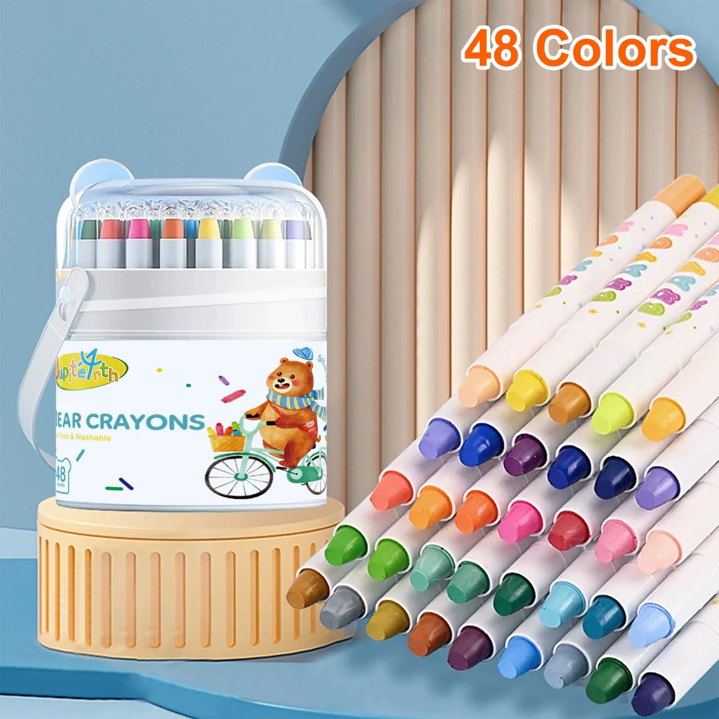 12/24/36/48 Color Silky Twistable Crayons,Washable Art Supplies, Multicultural Pastel Gel Crayons,Easy Grip Coloring Gift