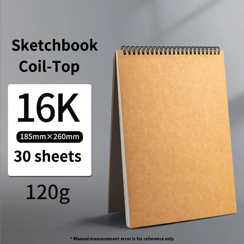 A3/A4//A5/8k/16k Sketchbooks for Drawing Sketching Paper Pad Inner Blank Drawing Graffiti Art Supplies 120g 160g Spiral Notebook