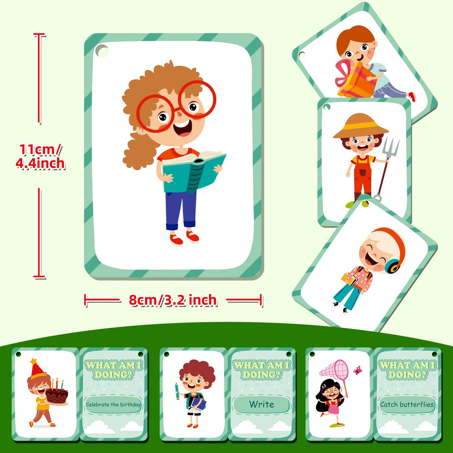 50Pcs/Set Cognition Learning Card Funny Memory Flash Cards Early Education Educational Toys For Children Kids