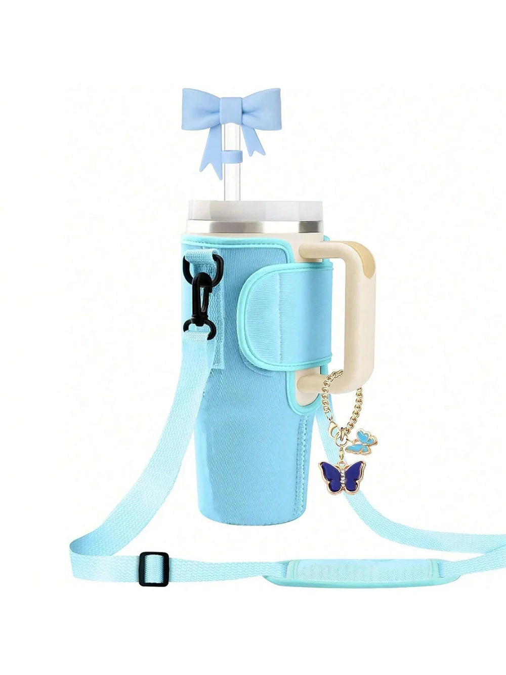 1PC Water Bottle Carrier Bag for Large Capacity Tumbler Cup with Handle Water Bottle Cup Sleeve with Adjustable Shoulder Strap