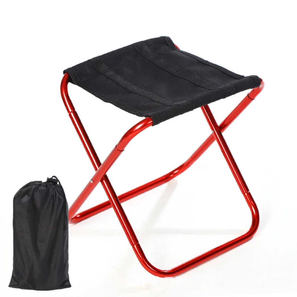 Outdoor Aluminium Alloy Portable Folding Picnic Camping Stool MIni Storage Fishing Chair Ultralight