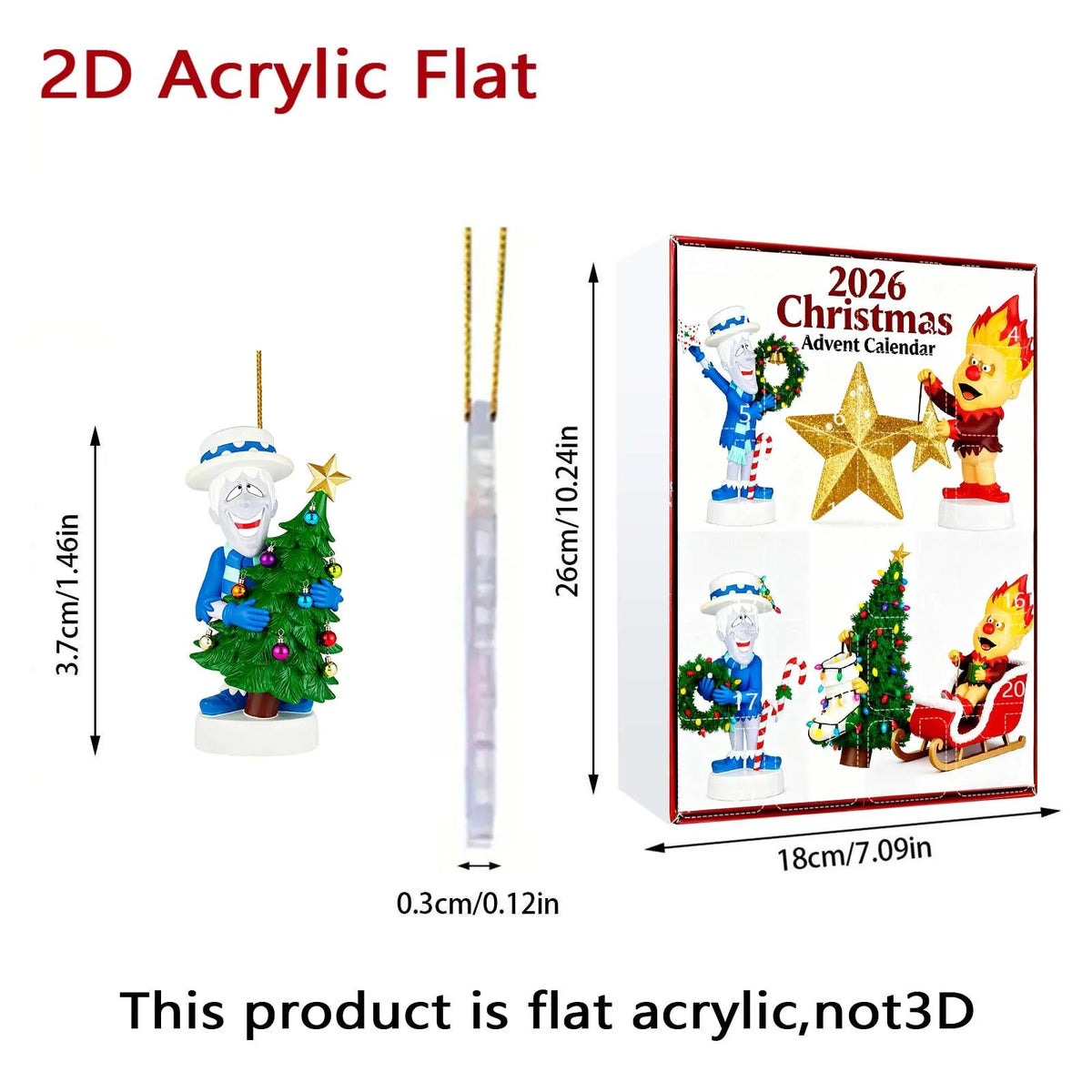 2026 The Year Without A Santa Claus 24 Days Advent Calendar 2D Acrylic Hanging Ornament Blind Box Halloween Decor Gift