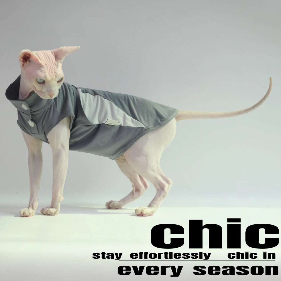 Sunproof Cooling Breathable UV Protection Thin Clothes for Sphynx Devon Rex Abyssinian Cats
