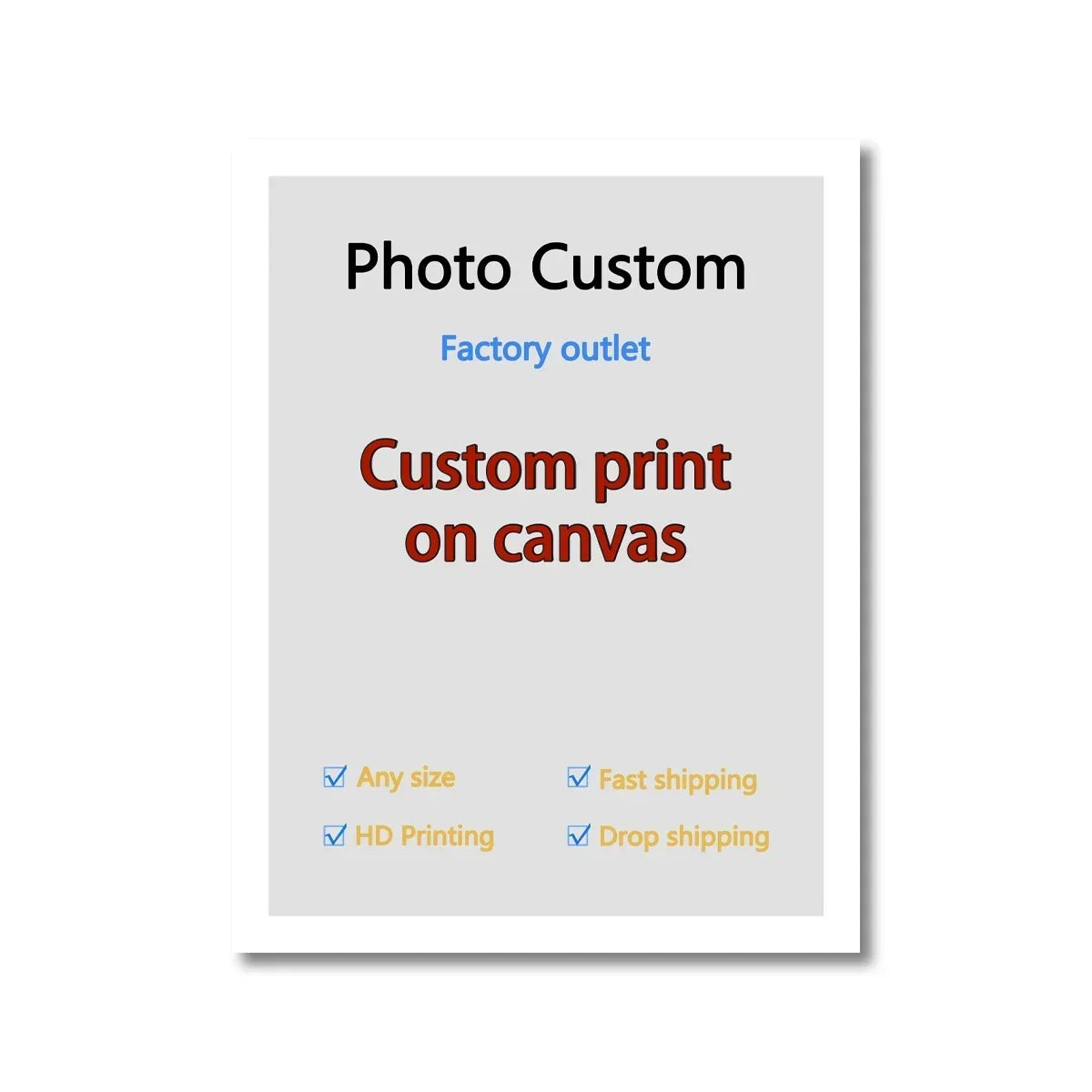 YWDECOR Custom Big Size Painting Canvas HD Print Your Picture Personalized Wall Art Poster Photo for Living Room Home Decor Gift