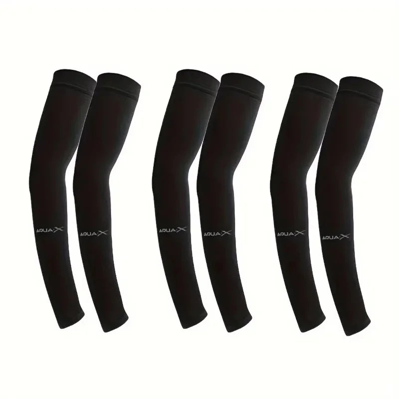 3pcs Unisex Ice Silk Arm Sleeves for Summer Sun Protection Outdoor Cycling UV Protection Cooling Men's Women's Gloves