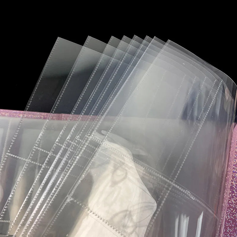 A4 Laser PU Leather Binder Scrapbook with Magnetic Closure & D-Shaped Metal Rings 11-Hole Pages for Photos, Cards, Tickets, Coin