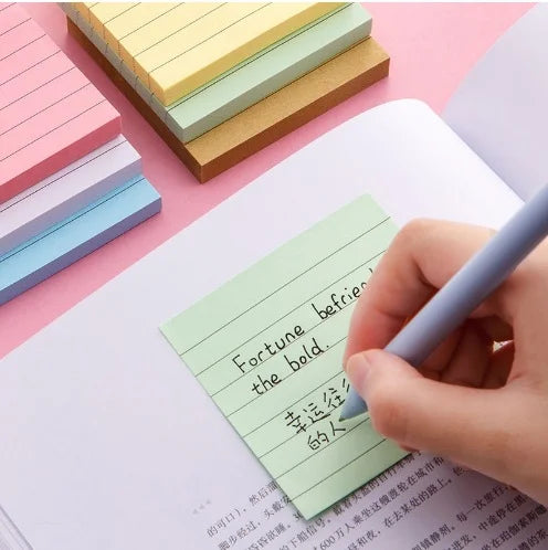 100 Sheets Full Stick Color Sticky Notes Pads Ins Style Memo Notepad Stationery for School Office Message Stickers Posted It