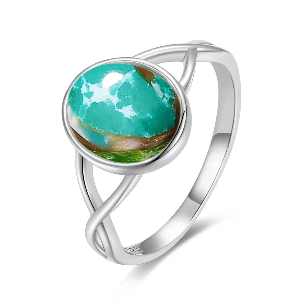 Vintage S925 Sterling Silver Ring with Oval Natural Emperor's Stone Flower Shape Hollow out Ring Fine Jewelry for Women