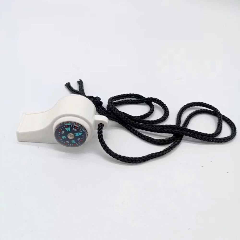 3in1 outdoor emergency whistle with compass, thermometer, outdoor whistle, convenient to carry suitable for camping and hiking