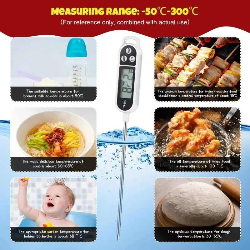 Kitchen Thermometer for Cooking Digital Temperature MeasuringTool for Meat Electronic Food Thermometer LCD Display Food