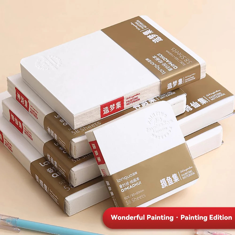 Languo 58 Sheets Drawing Notebook Thick Paper Sketchbook Portable Watercolor Book Gouache Notepad Art Supplies Stationery