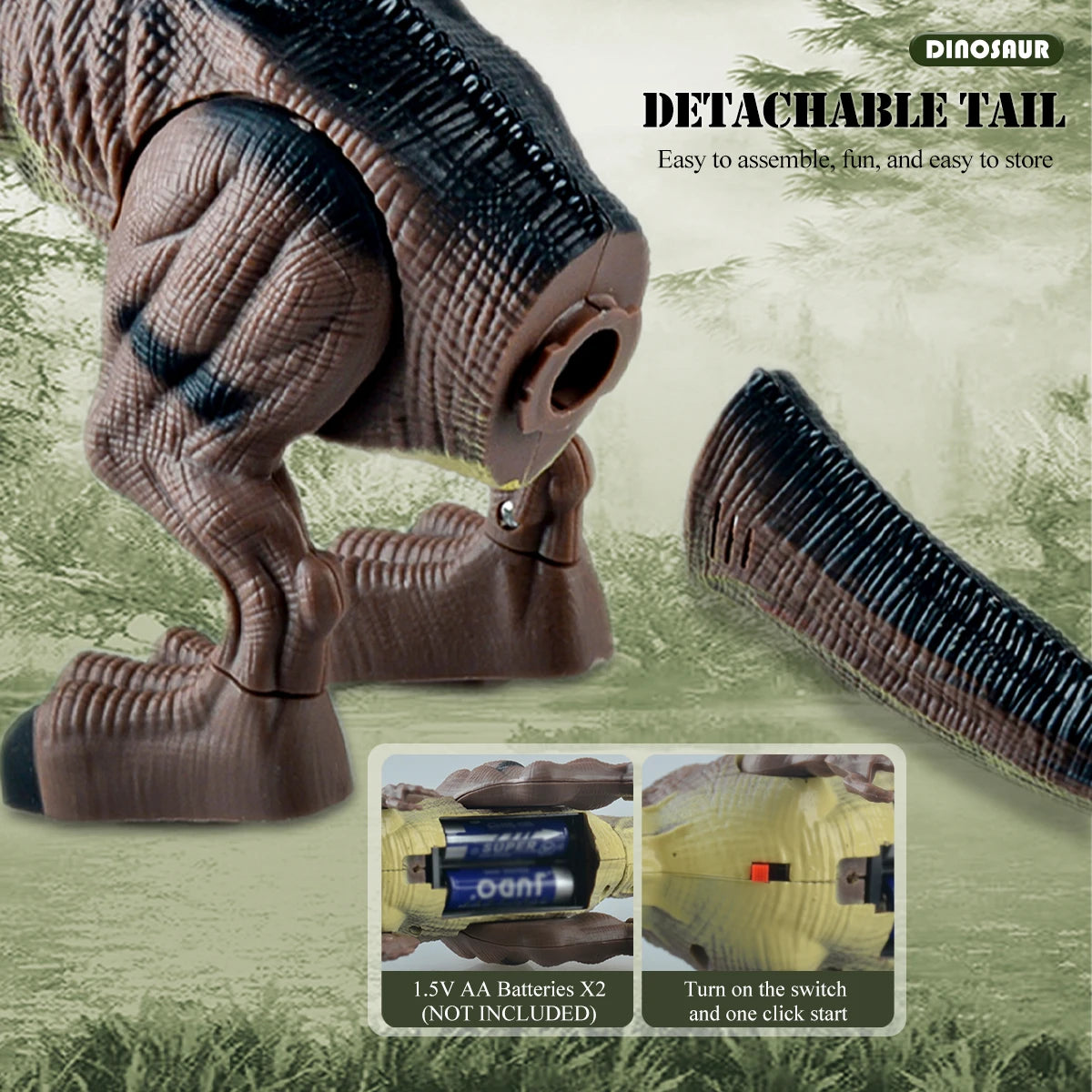 Remote Control Dinosaur Toys, Simulated Tyrannosaurus Rex Dino World Game Electric Dinosaur Model Electronic Walking Robot Gifts