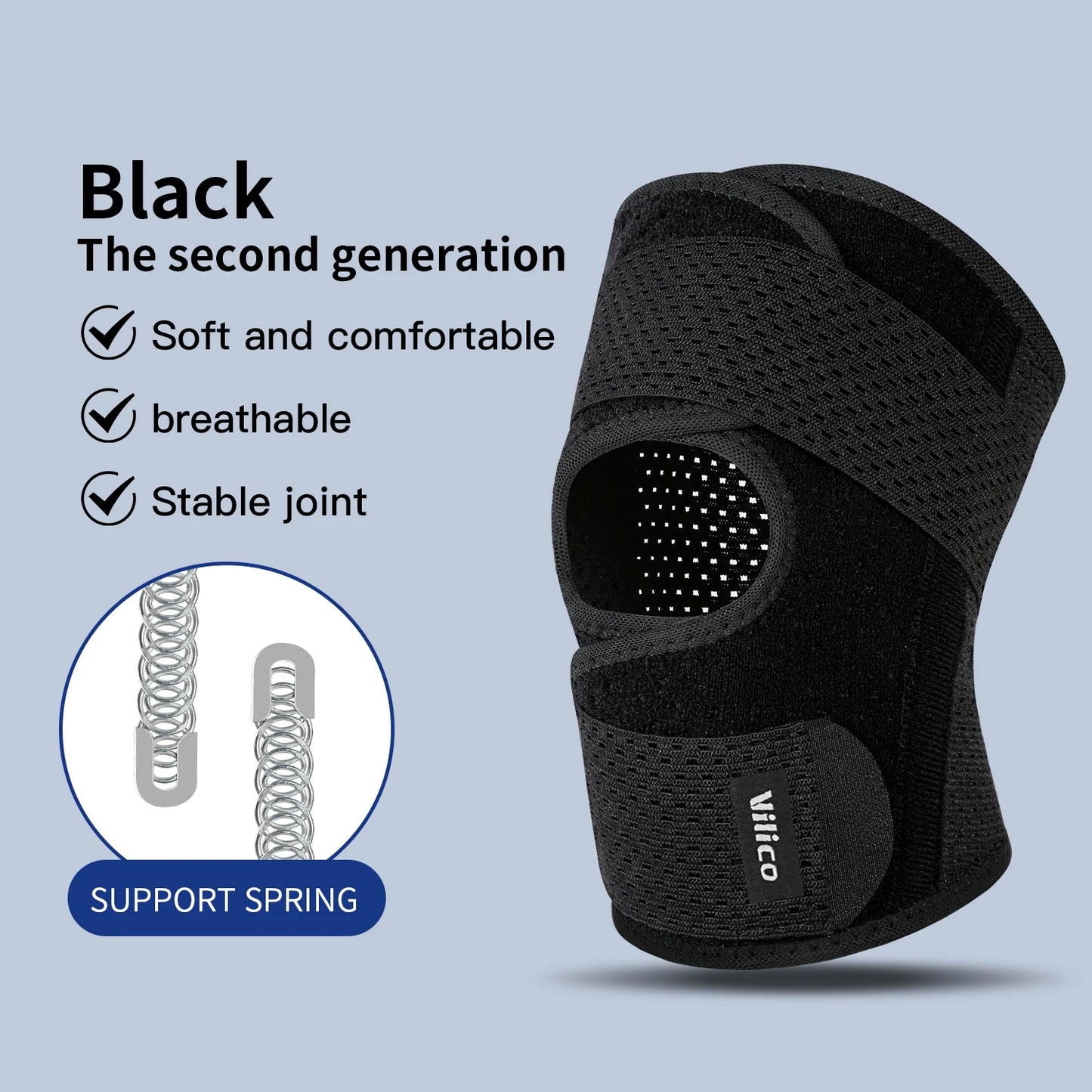 1Pcs Adjustable Knee Support Brace with Patella Gel Pad Men Women Meniscus Tear Knee Pain Injury Recovery,Workout,Sports
