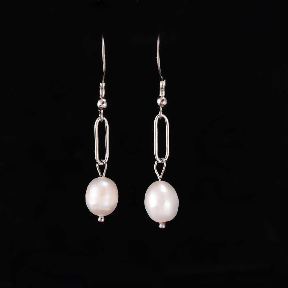 Trendy Irregular Natural Pearl Stainless Steel Women Stud Earrings Piercing Jewelry For Female Dropshipping