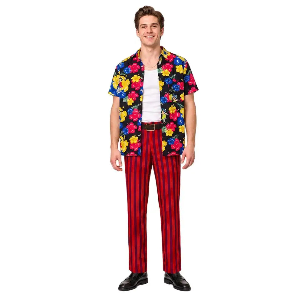 Fantasy Ace Ventura Cosplay Clothing 1994 Movie Pet Detective Men Costume Disguise Halloween Adult Male Roleplay Party Outfits