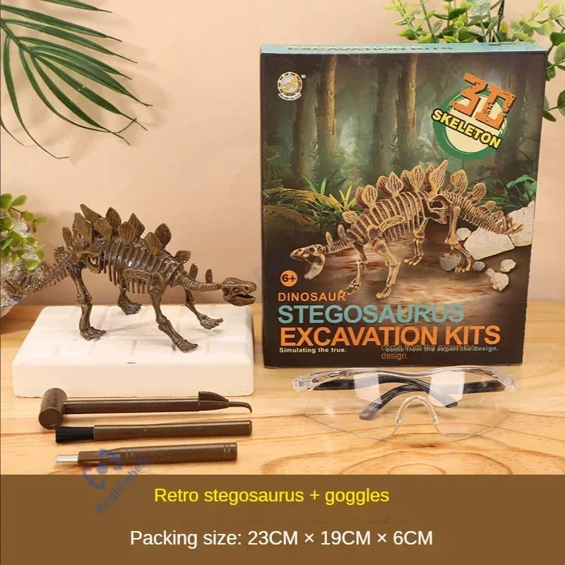 Pyramid Kids Toy Dinosaur Volcano DIY Fossil Archaeology Excavation Kit Skeletons Dig Stem Science Educational Toys for Children