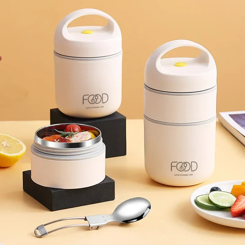 1pc Portable Thermal Porridge Cup Insulation Lunch Box Bento Box Insulation Bag Food Warmer Thermos Soup Cup For School Outdoor