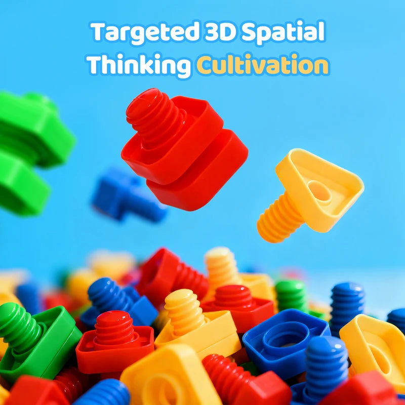 10/20 Pairs STEM Screw Nut Building Block Montessori Fine Motor Skills Educational Puzzle Party Favor Gift Toy for Kids Children