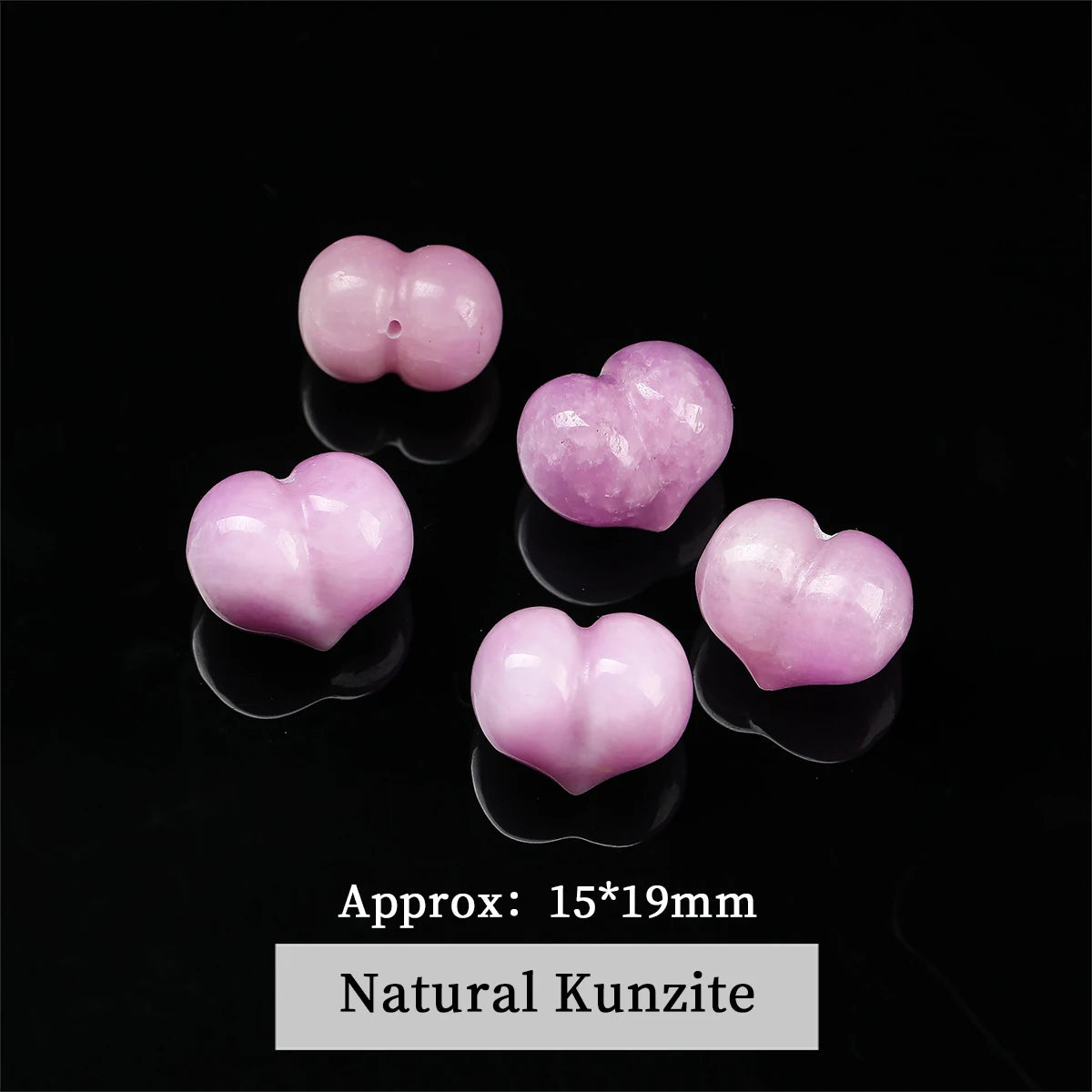 1 Pc Natural Stone Kunzite Bead Carved Cute Lucky Charm Pendants For Jewelry Making DIY Bracelet Necklace Accessories