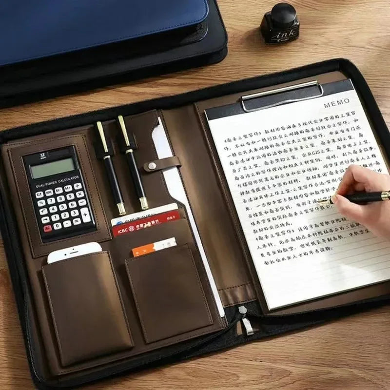 Multifunctional Conference Folder Document A4 Business Stationery Folder Leather Contract Office Filing Binders Folders Supplies